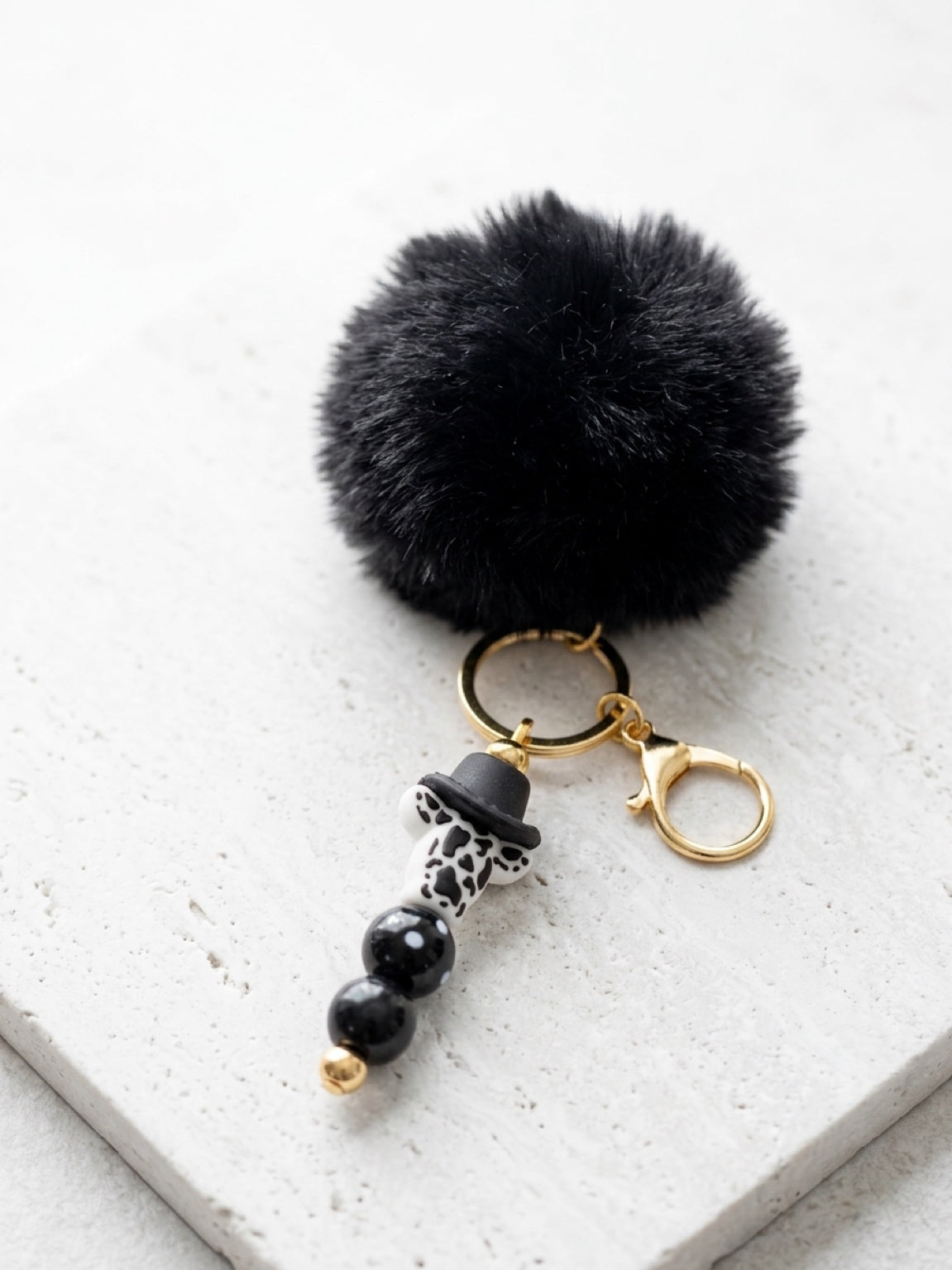 Cow-Themed Keychain