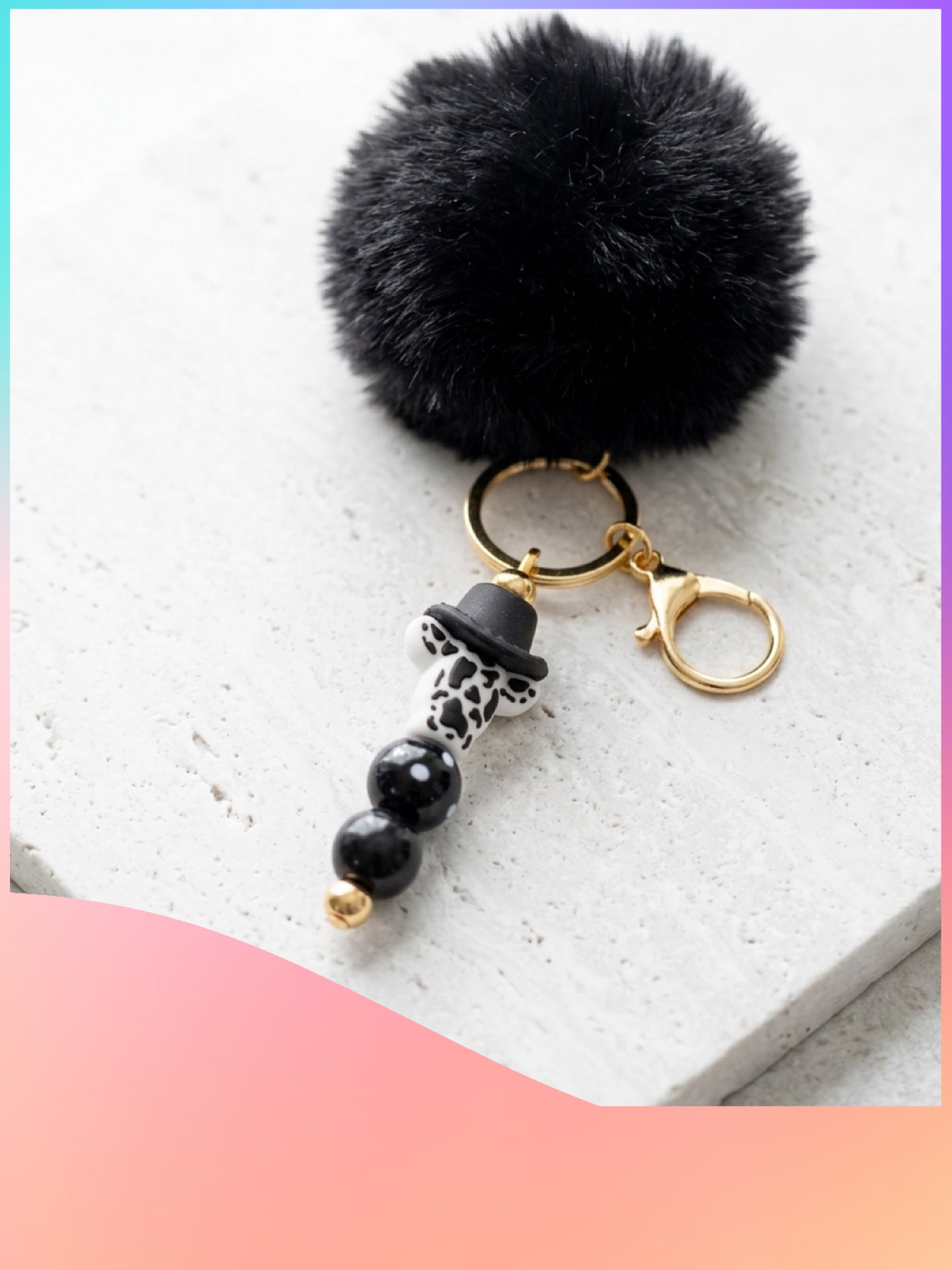 Cow-Themed Keychain
