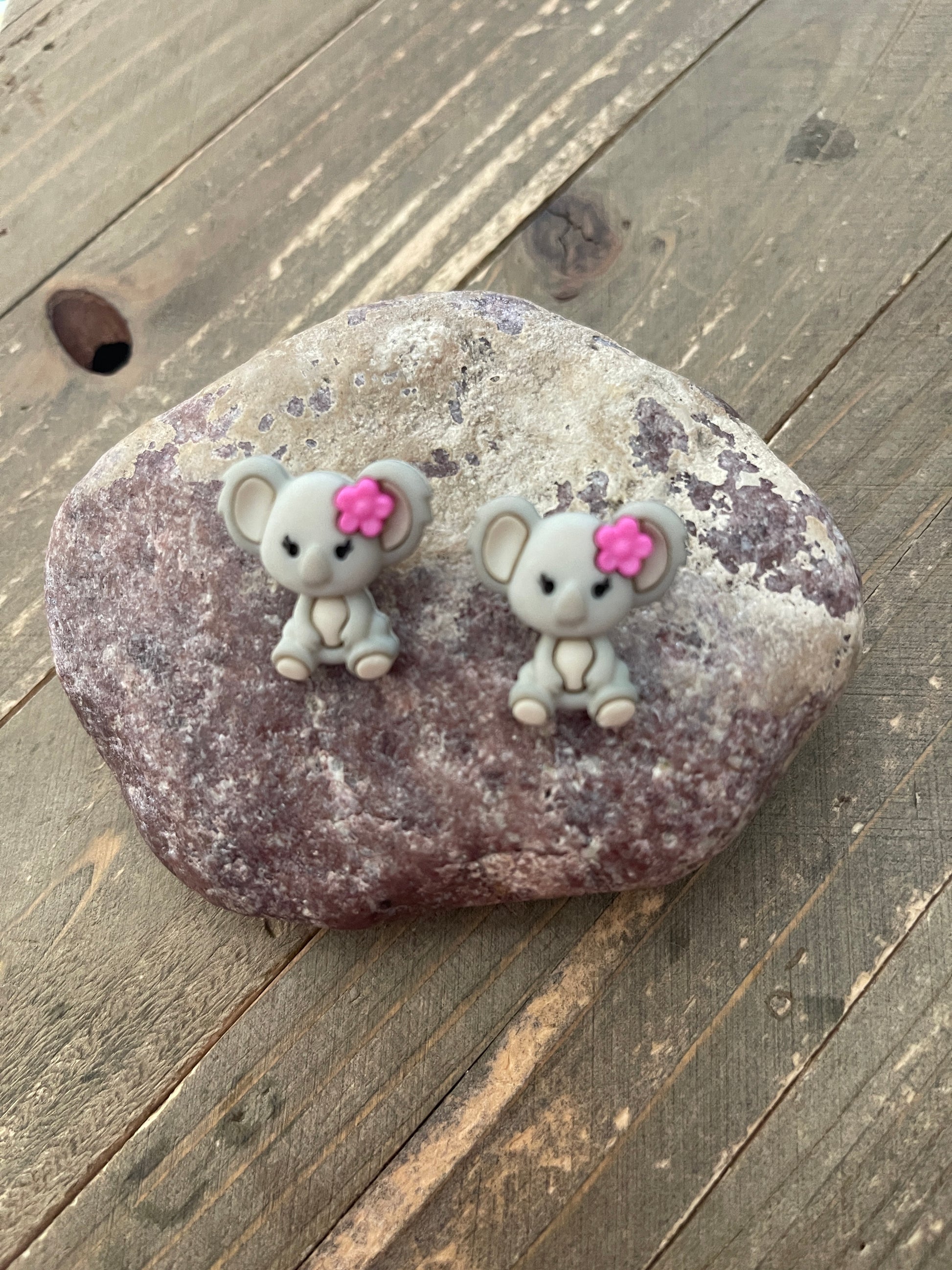 Koala girl with flower Stud EarringsPink tiful of LOVE