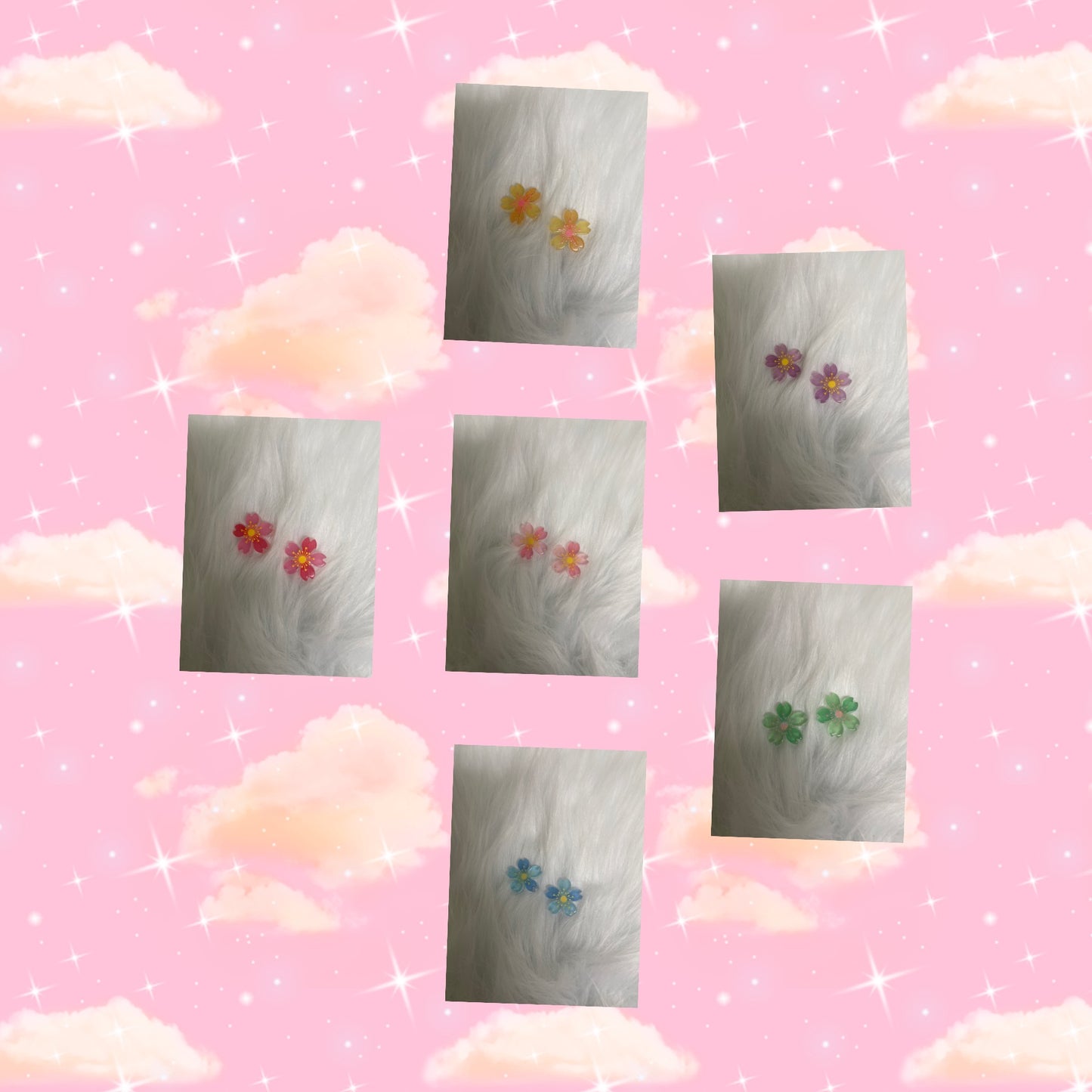 FLORAL EXPLOSION COLLECTON Stud Earrings (6 different colors)Pink tiful of LOVE