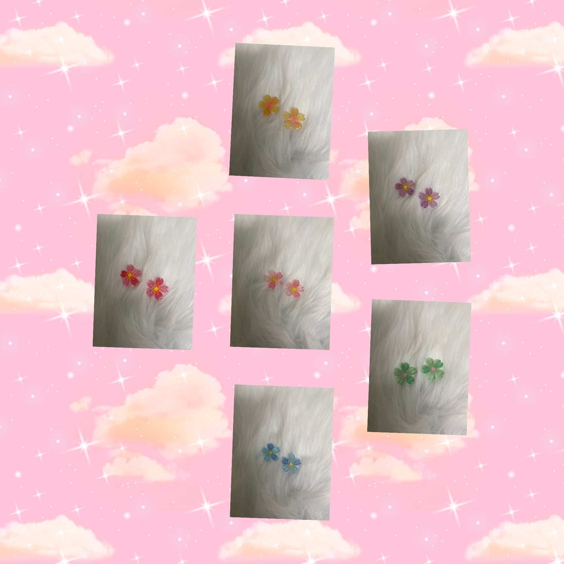 FLORAL EXPLOSION COLLECTON Stud Earrings (6 different colors)Pink tiful of LOVE