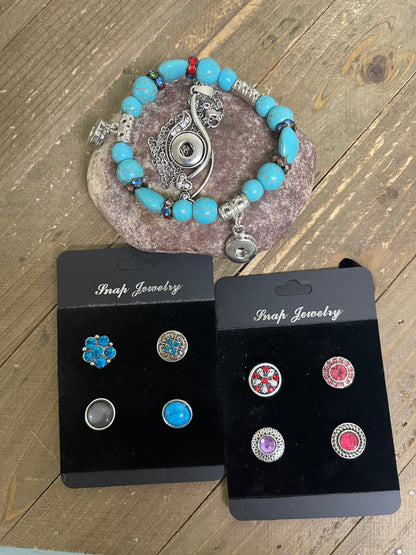 Mini SNAP LOT includes snap necklace, snap bracelet and 8 snapsPink tiful of LOVE