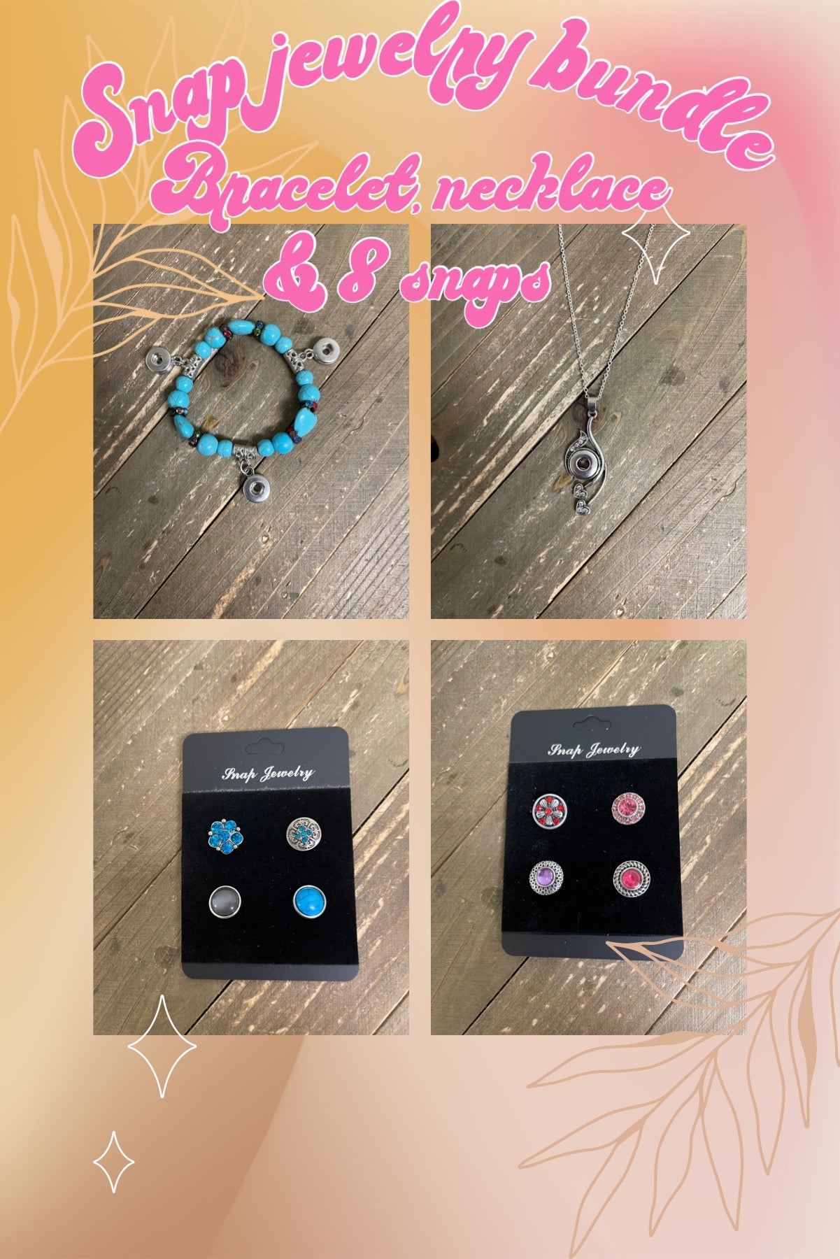 Mini SNAP LOT includes snap necklace, snap bracelet and 8 snapsPink tiful of LOVE