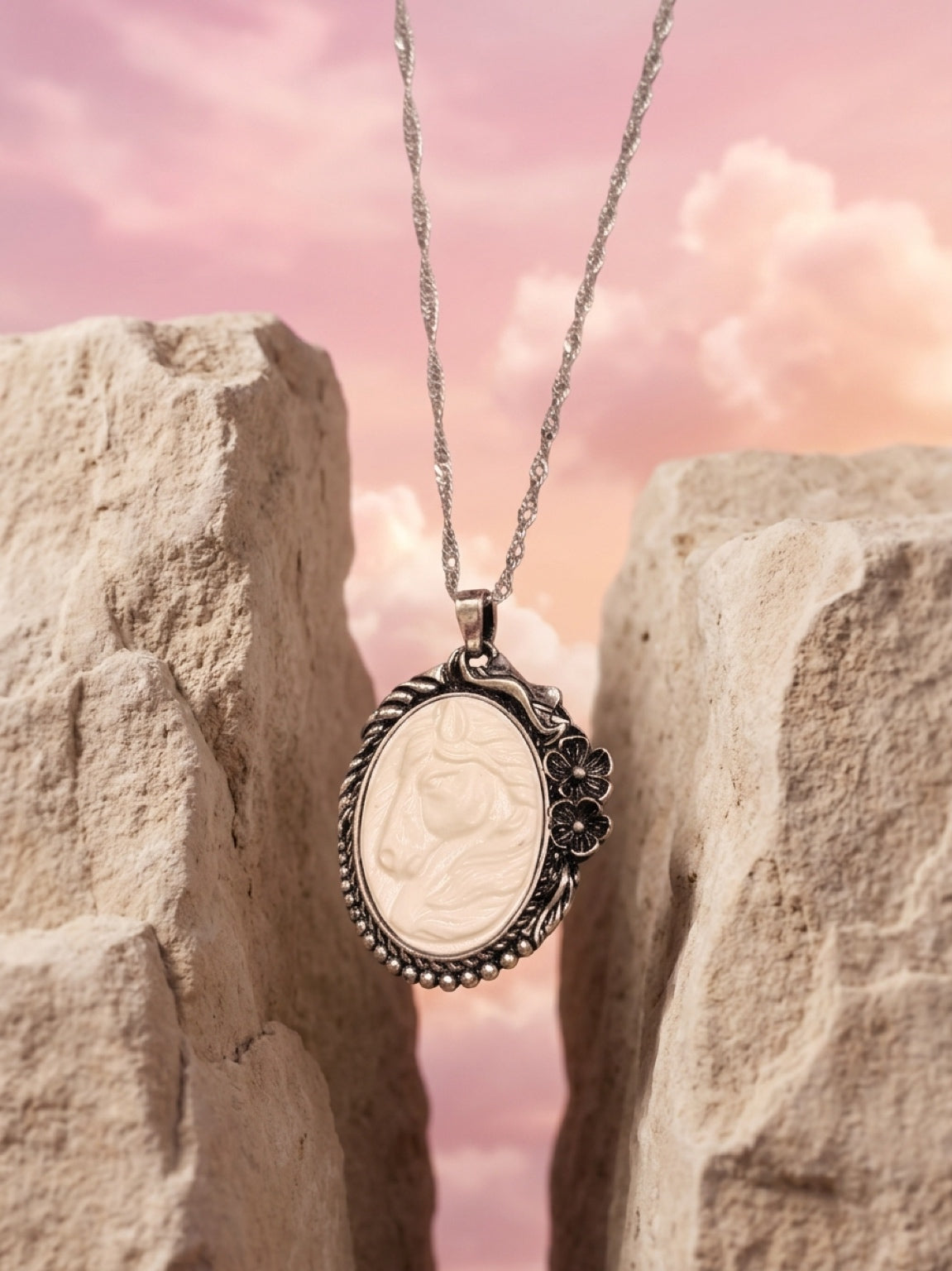 Horse Cameo Necklace