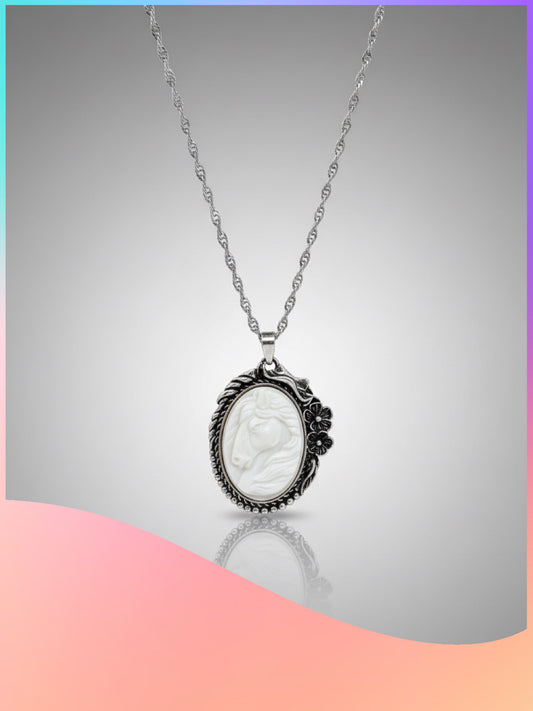 Horse Cameo Necklace