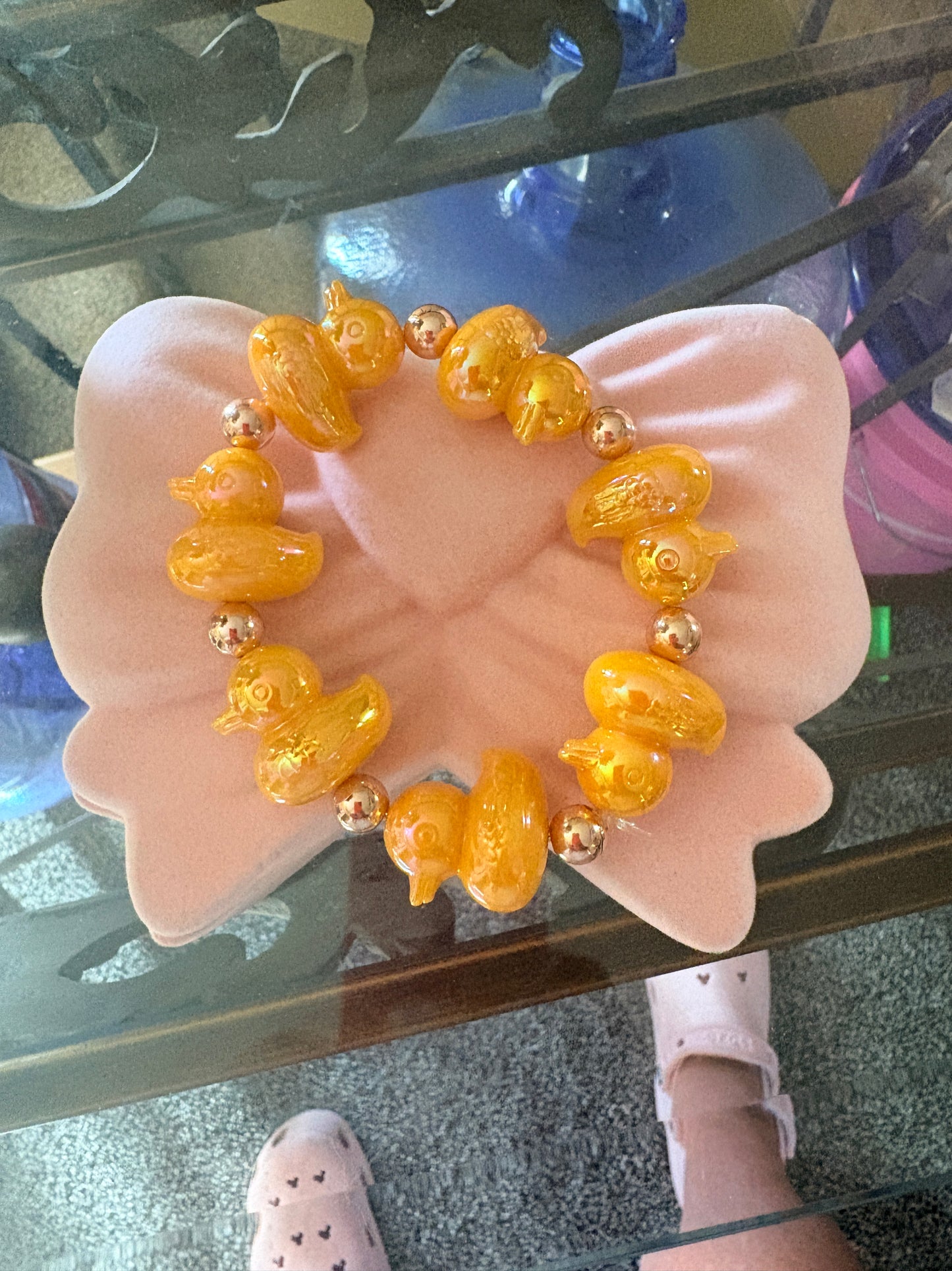 Iridescent Duckling Beaded Stretch Bracelet