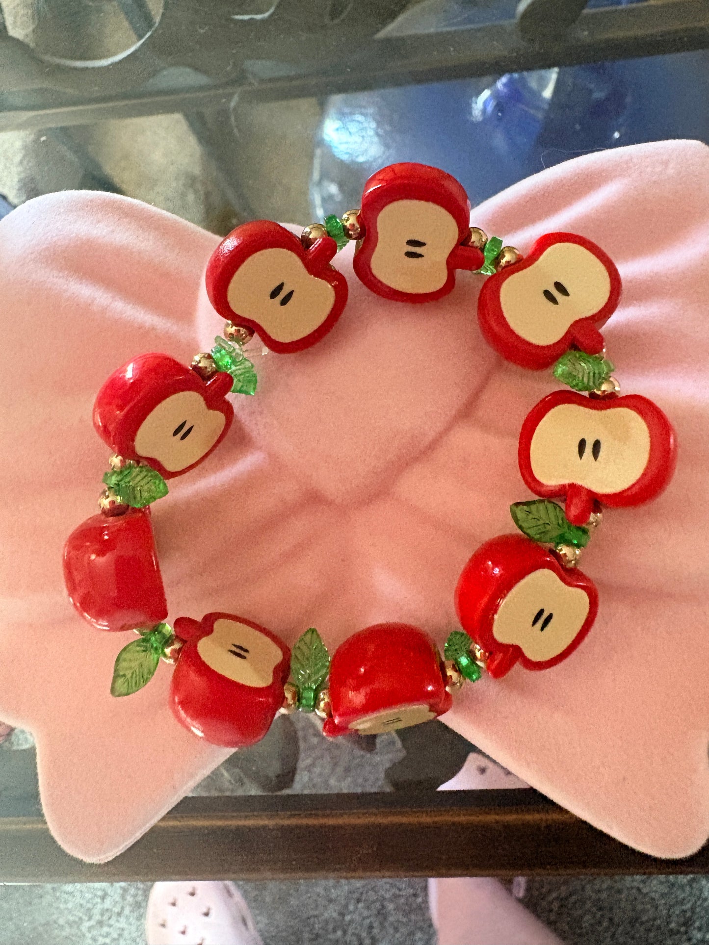 Apple Slice Beaded Stretch Bracelet