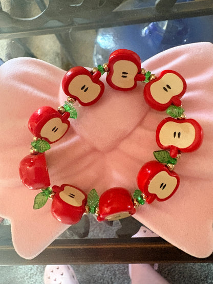 Apple Slice Beaded Stretch Bracelet