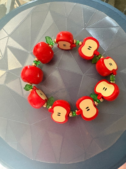 Apple Slice Beaded Stretch Bracelet