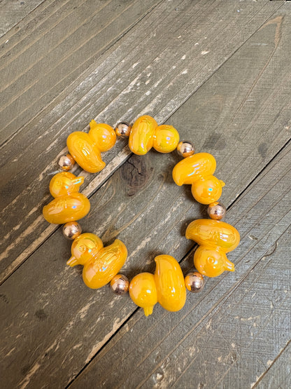 Iridescent Duckling Beaded Stretch Bracelet