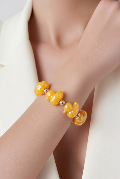 Iridescent Duckling Beaded Stretch Bracelet