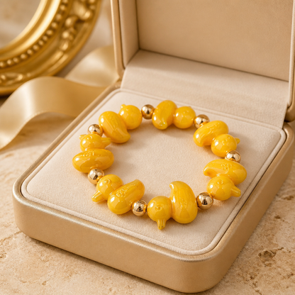 Iridescent Duckling Beaded Stretch Bracelet