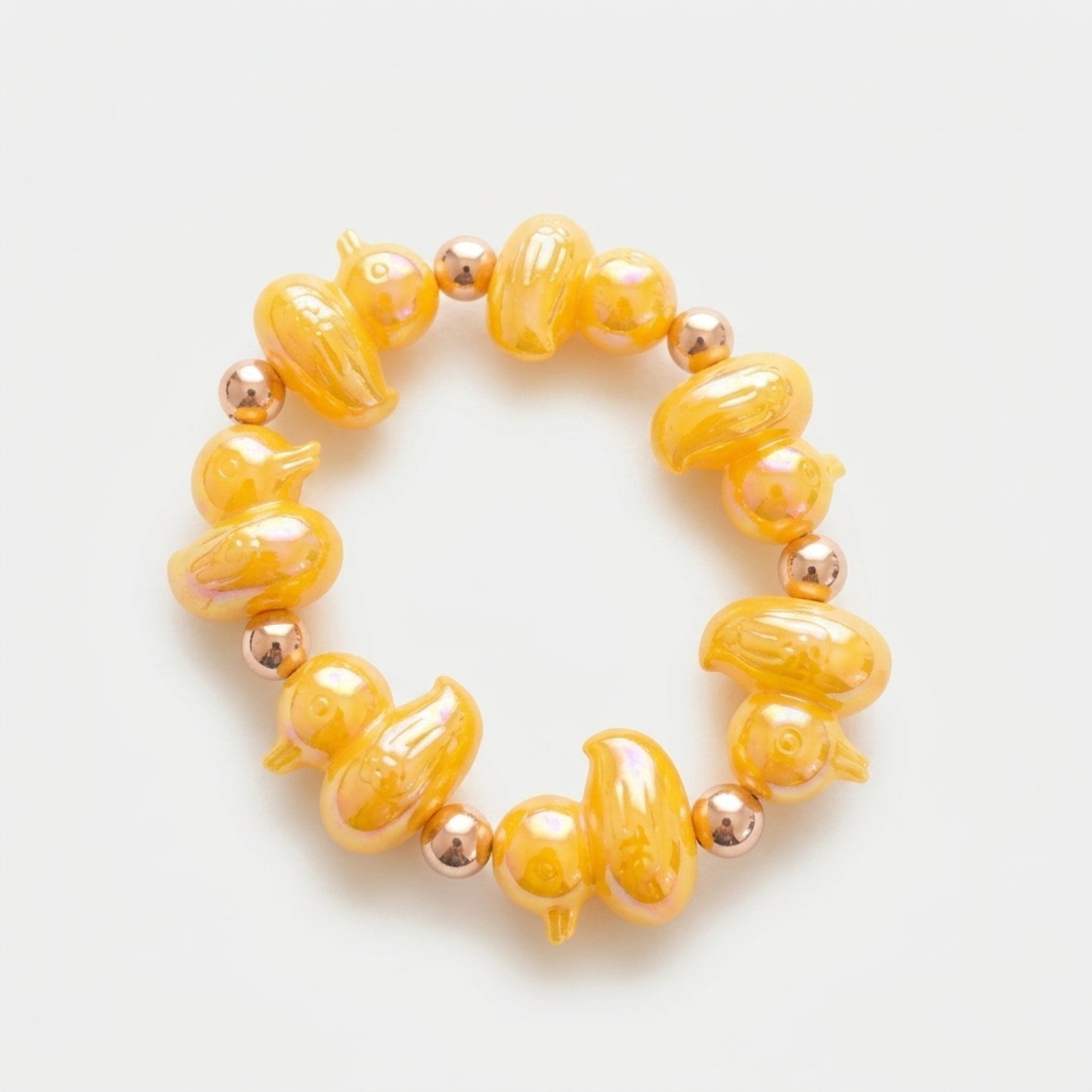 Iridescent Duckling Beaded Stretch Bracelet