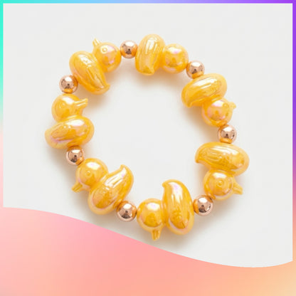 Iridescent Duckling Beaded Stretch Bracelet