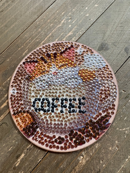 Kitty + Coffee Diamond Art Coaster Set (Set of 8)