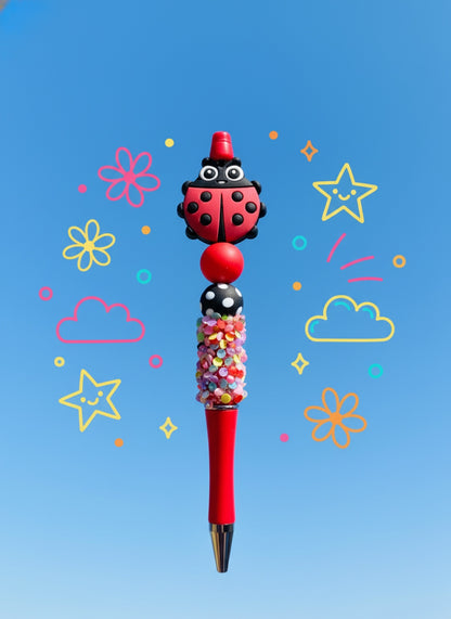 Ladybug Beaded Pen