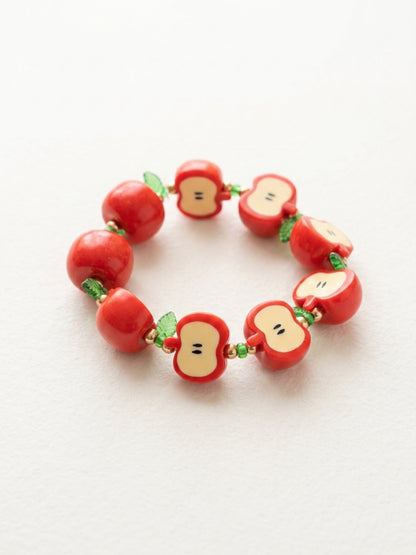 Apple Slice Beaded Stretch Bracelet