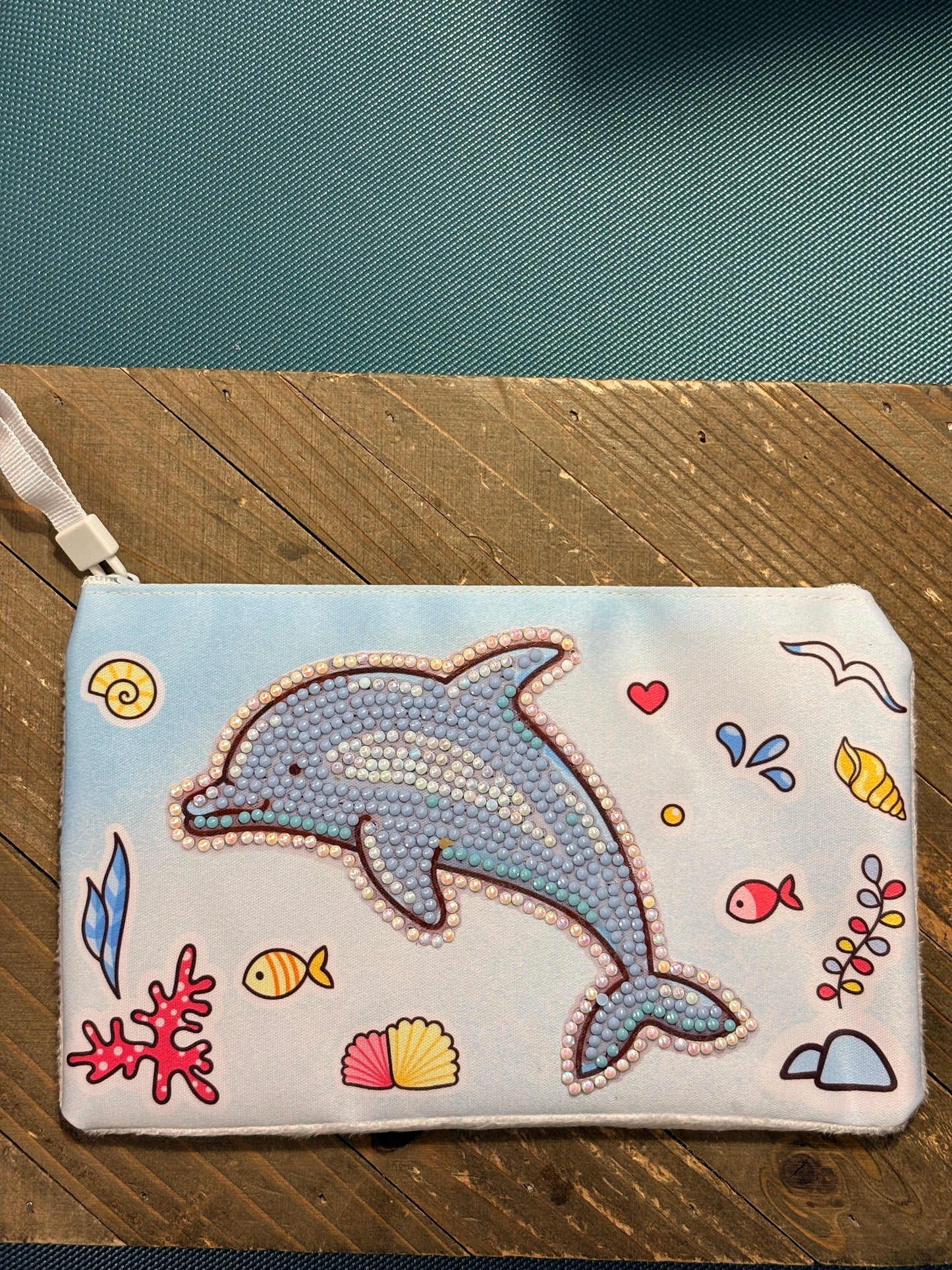 Dolphin Diamond Art Zippered Pouch