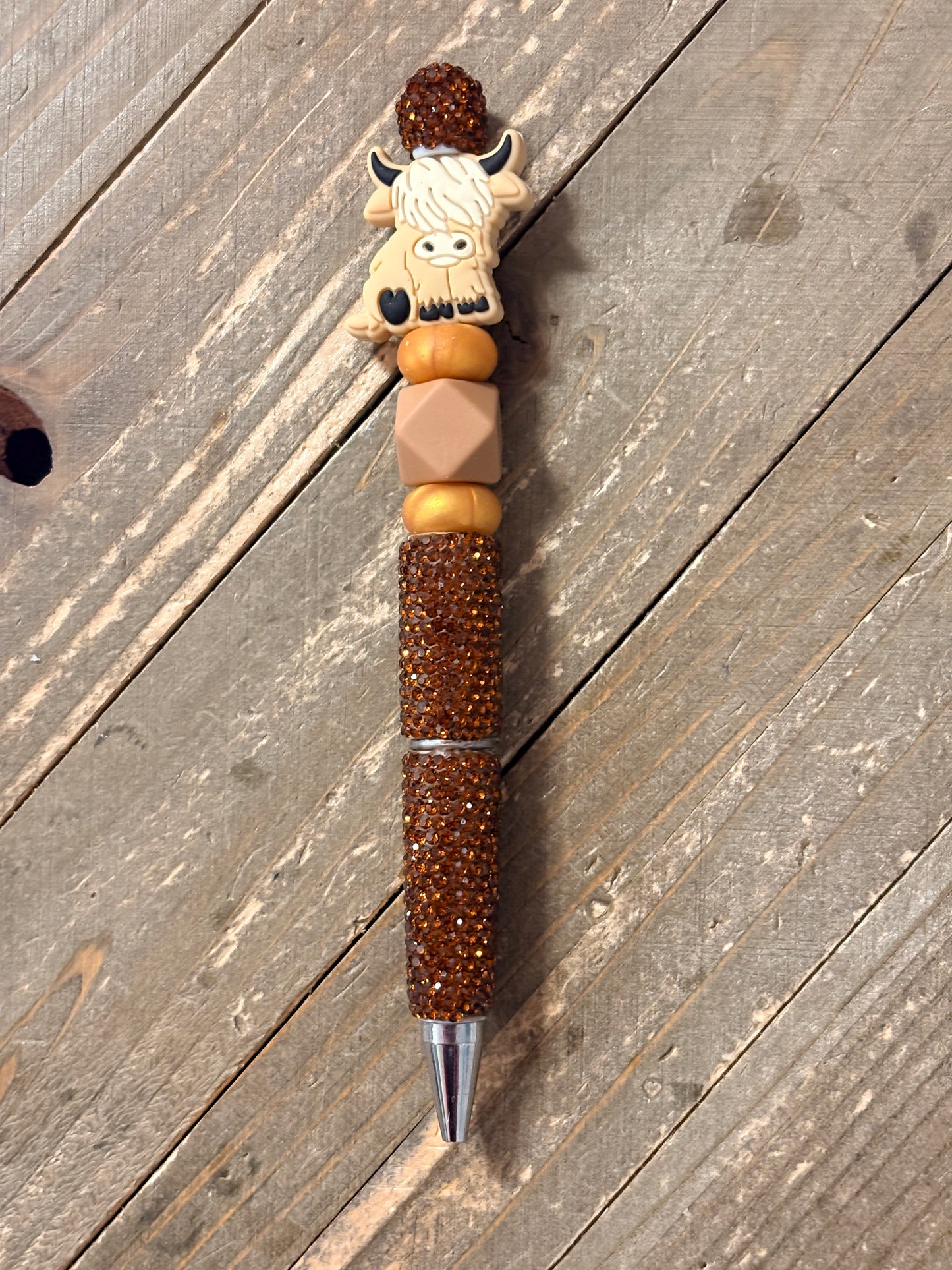 Highland Cow Beadable Pen