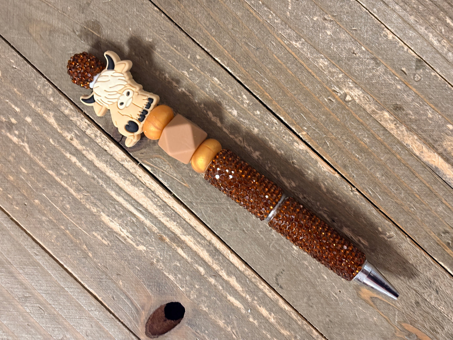 Highland Cow Beadable Pen