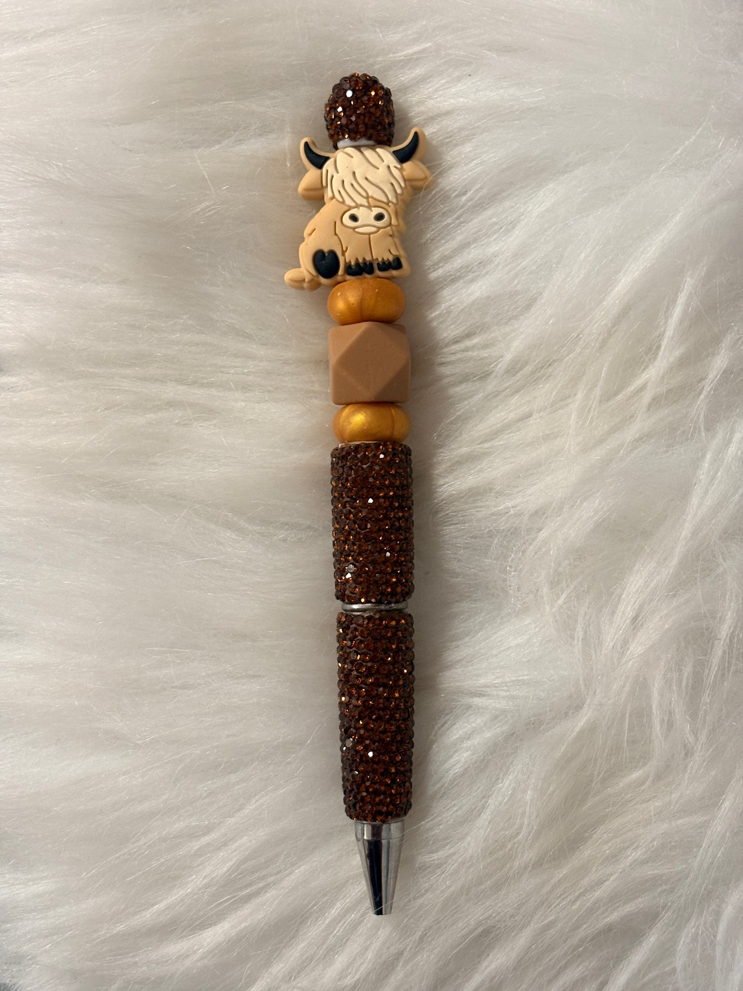 Highland Cow Beadable Pen