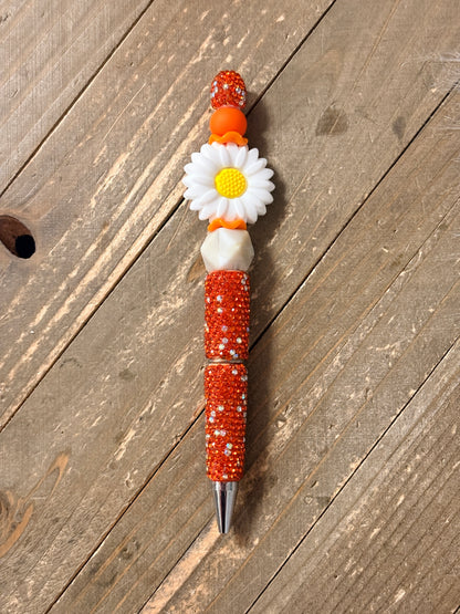White Daisy Beadable Pen