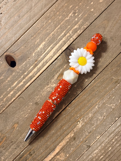 White Daisy Beadable Pen