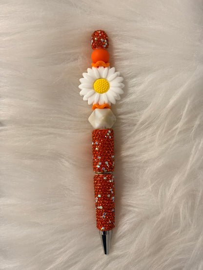 White Daisy Beadable Pen