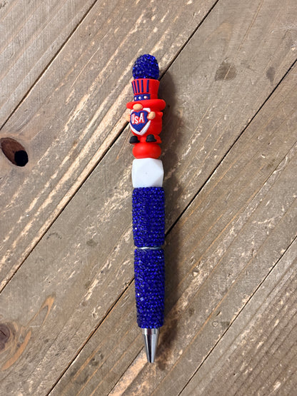 Patriotic USA Gnome Beadable Pen