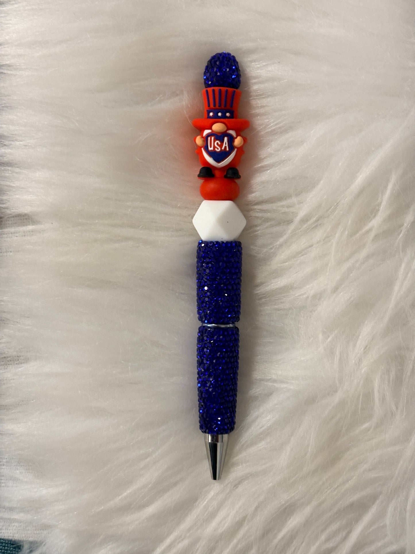 Patriotic USA Gnome Beadable Pen