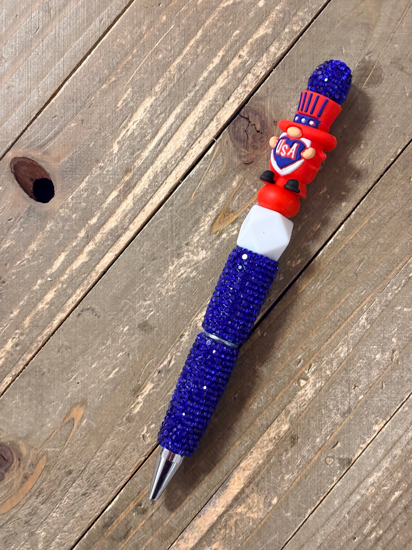 Patriotic USA Gnome Beadable Pen