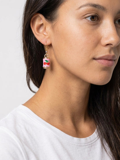 Cherry Soda Can Charm Dangle Earrings