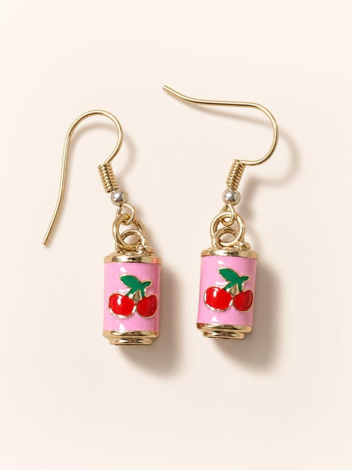 Cherry Soda Can Charm Dangle Earrings