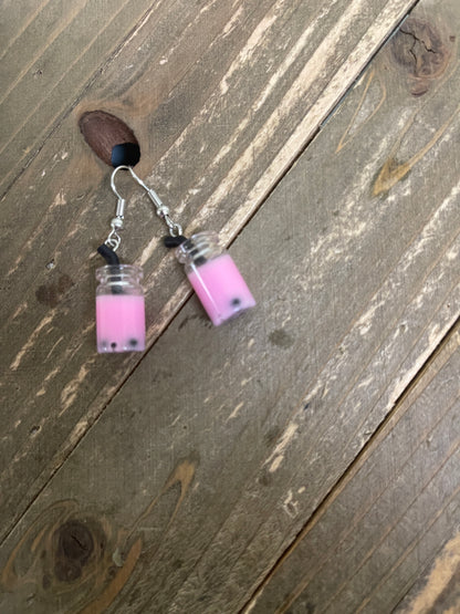 Bubble Tea charm Wire EarringPink tiful of LOVE