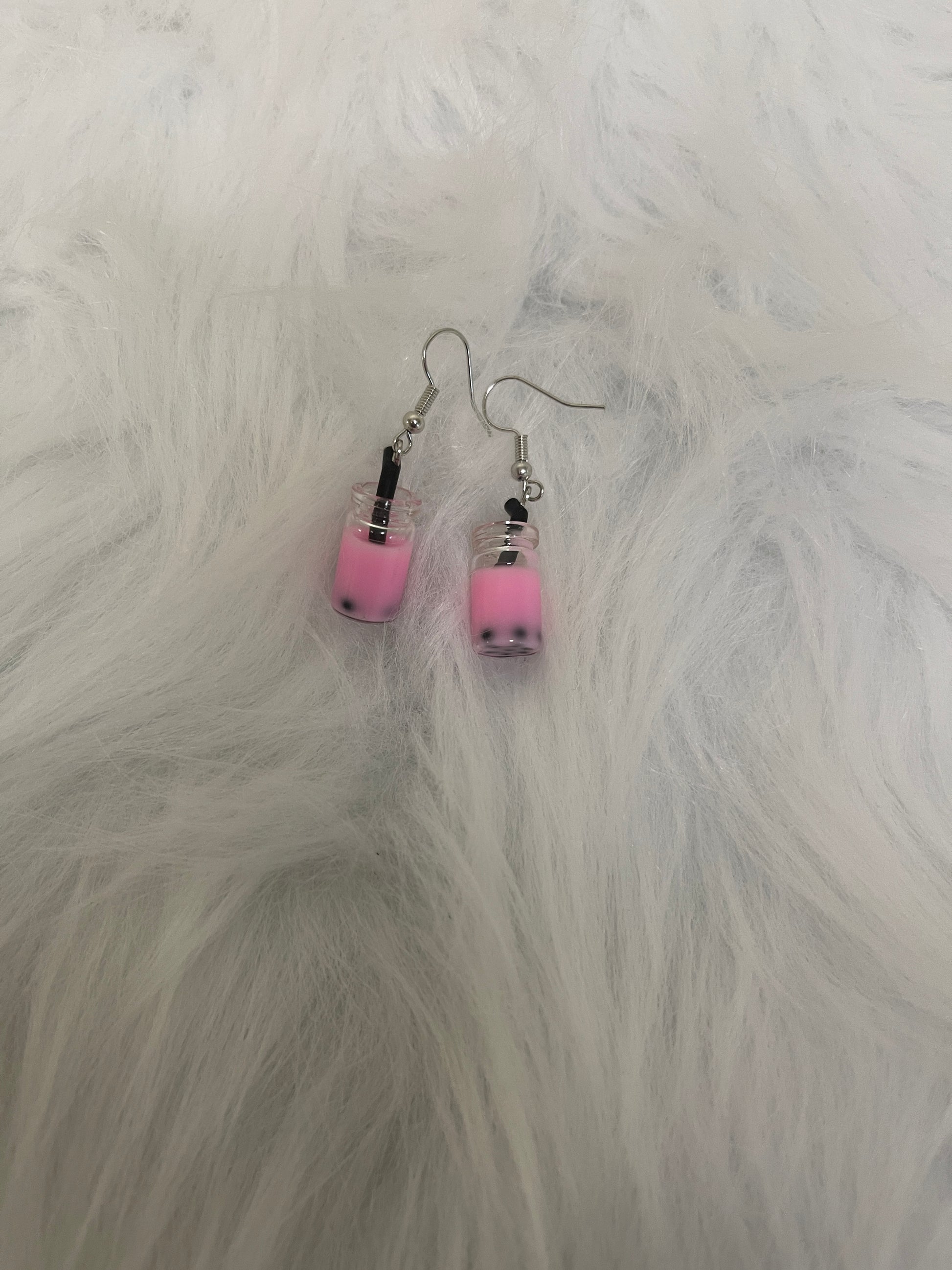 Bubble Tea charm Wire EarringPink tiful of LOVE