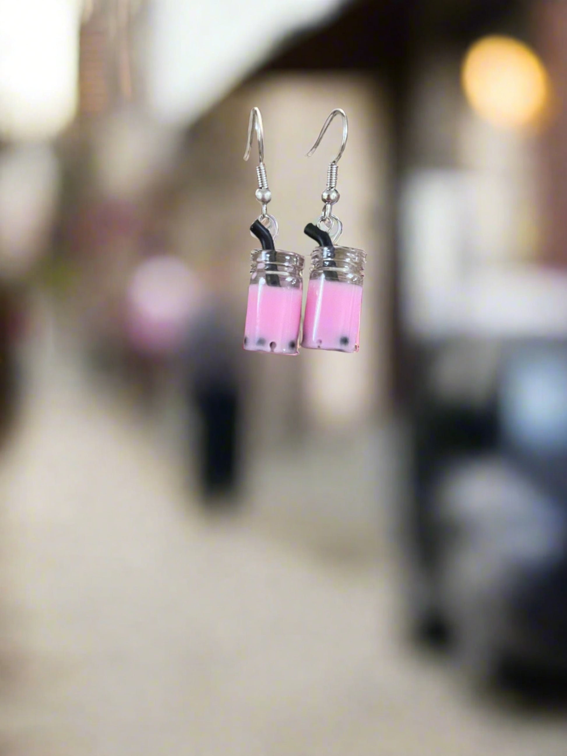 Bubble Tea charm Wire EarringPink tiful of LOVE