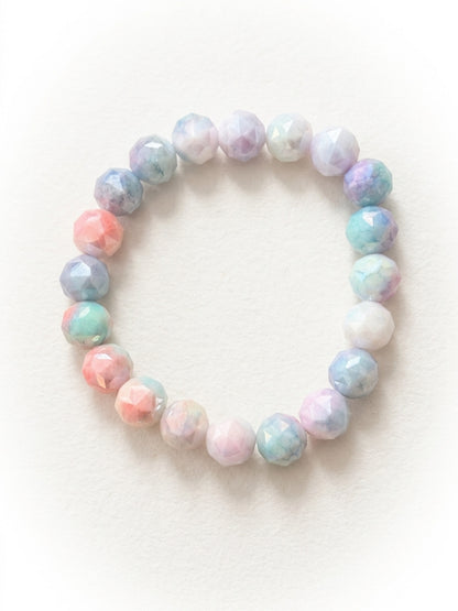 Pastel AB Dyed Glass Beaded Stretch Bracelet