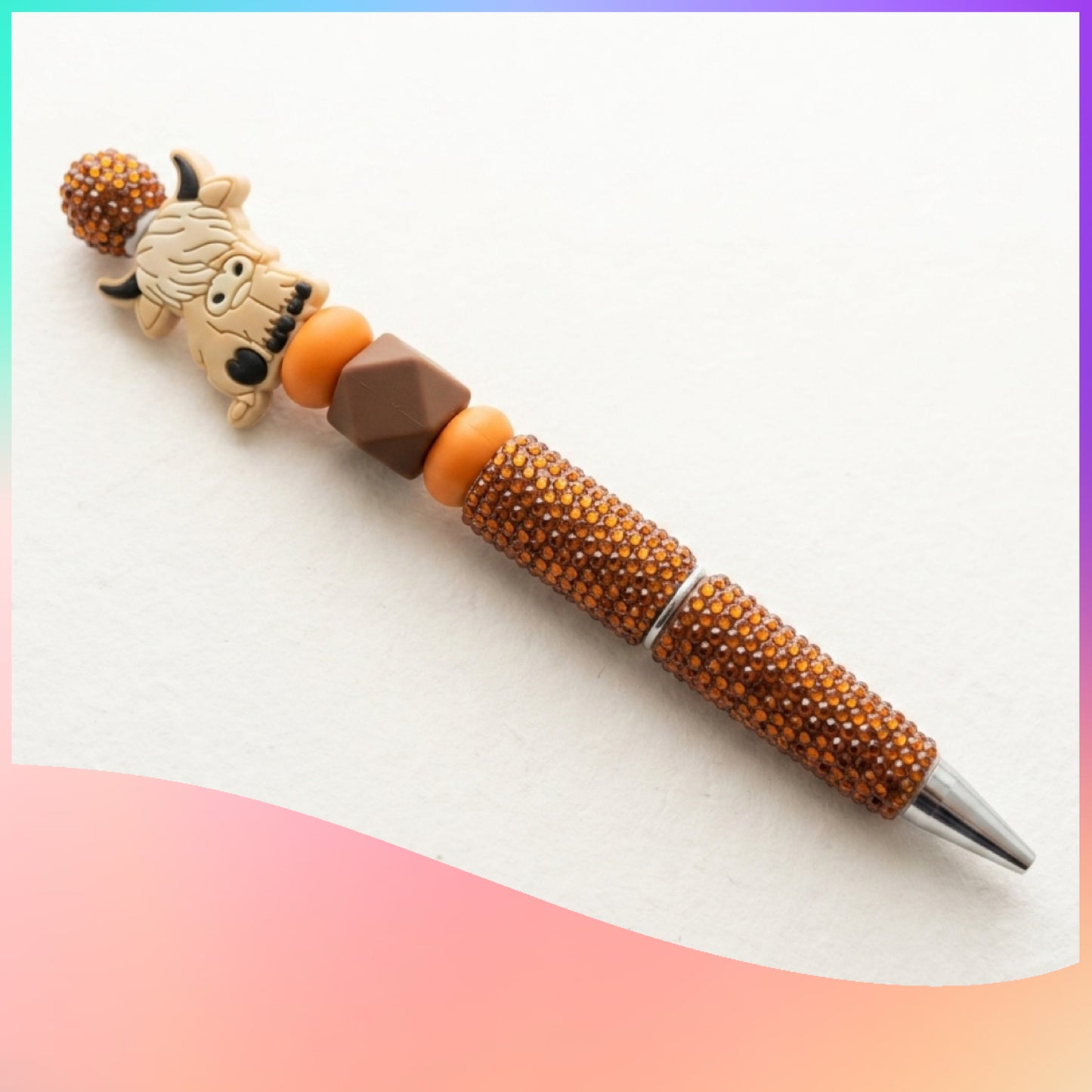 Highland Cow Beadable Pen