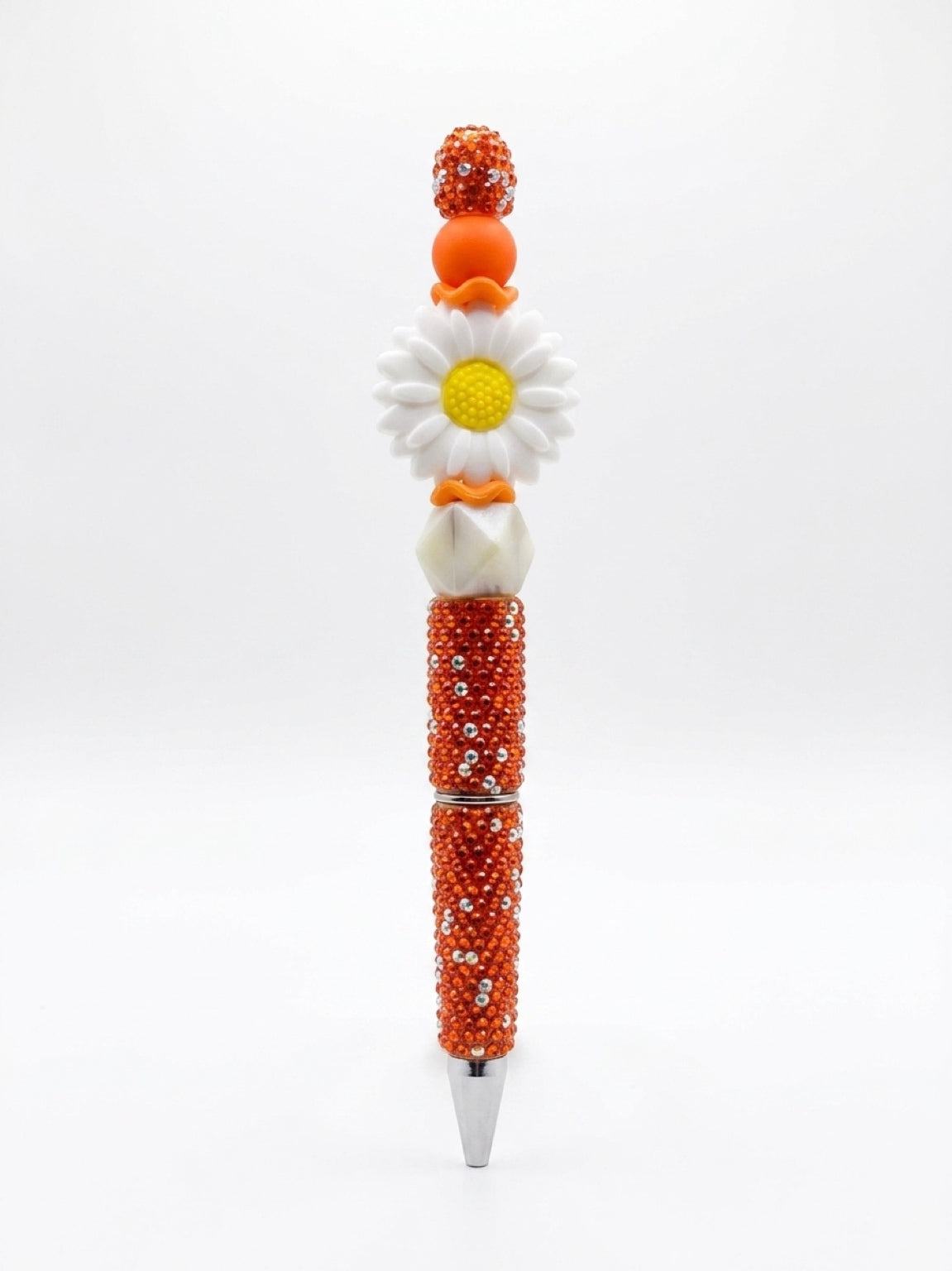 White Daisy Beadable Pen