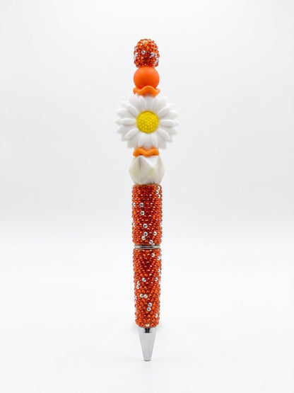 White Daisy Beadable Pen
