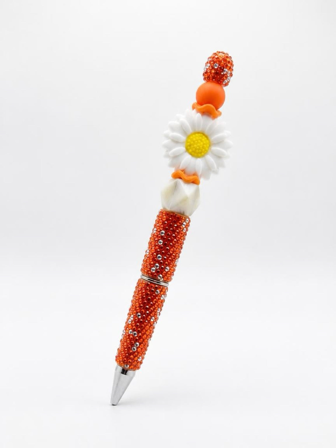 White Daisy Beadable Pen