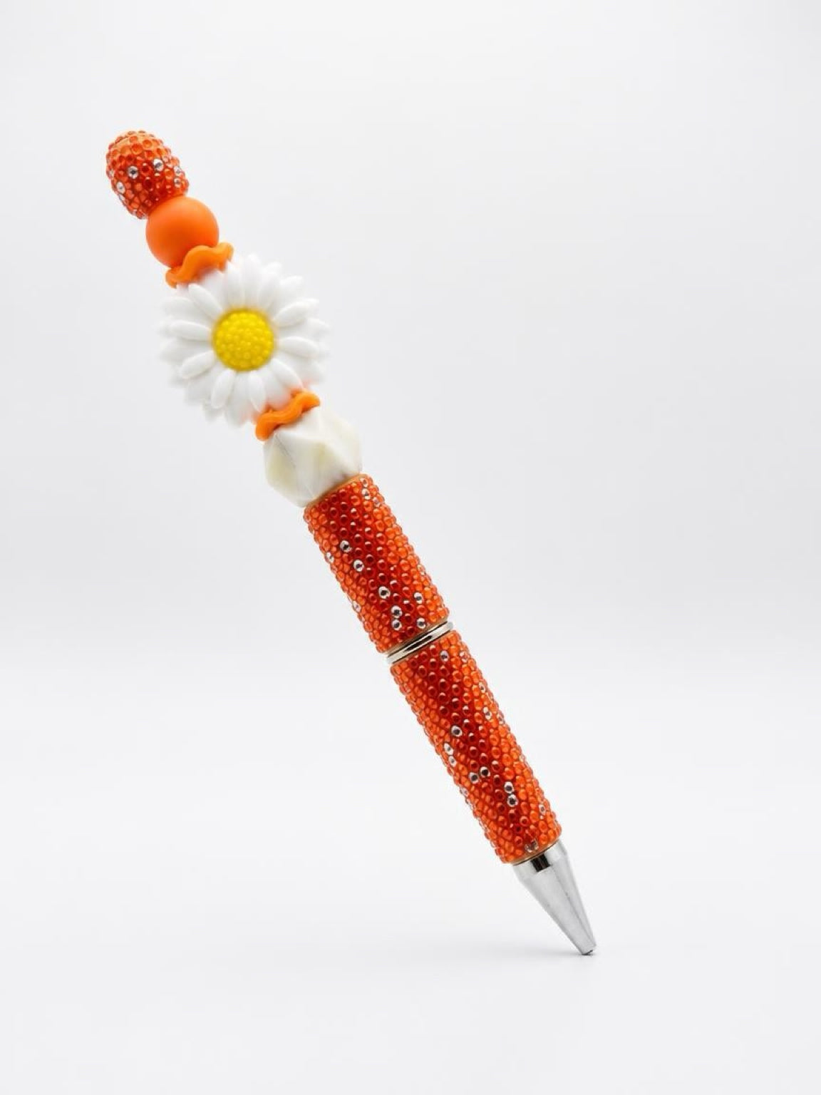 White Daisy Beadable Pen
