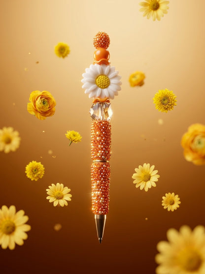 White Daisy Beadable Pen