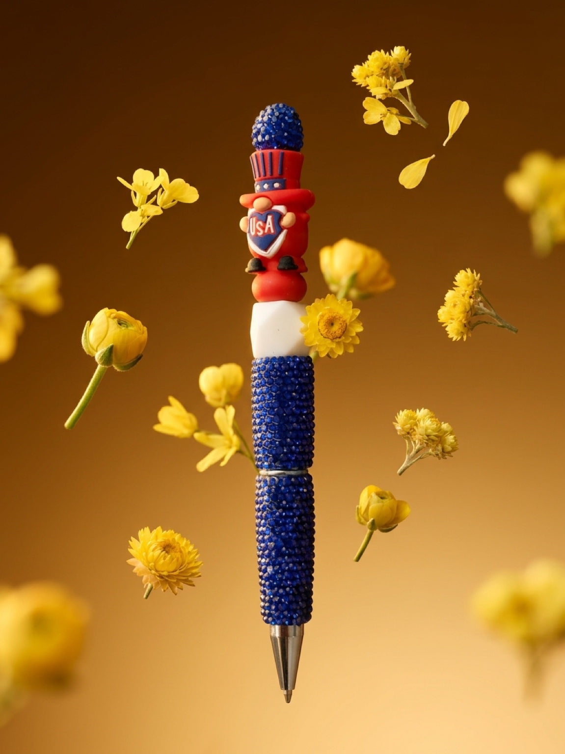 Patriotic USA Gnome Beadable Pen