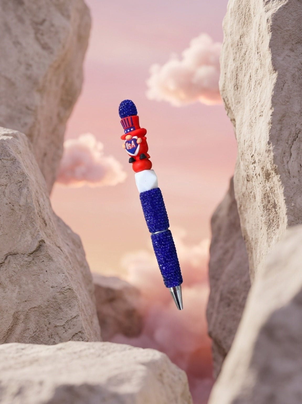 Patriotic USA Gnome Beadable Pen