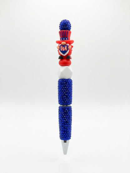 Patriotic USA Gnome Beadable Pen
