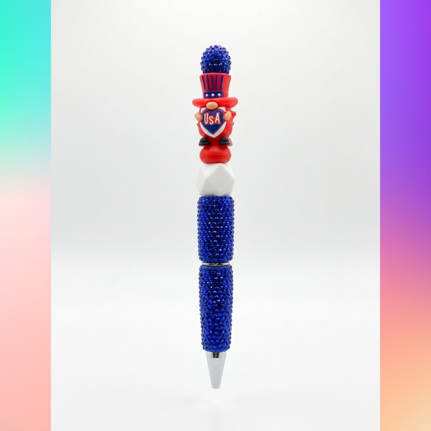 Patriotic USA Gnome Beadable Pen