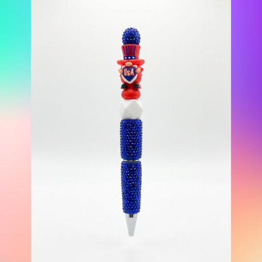 Patriotic USA Gnome Beadable Pen