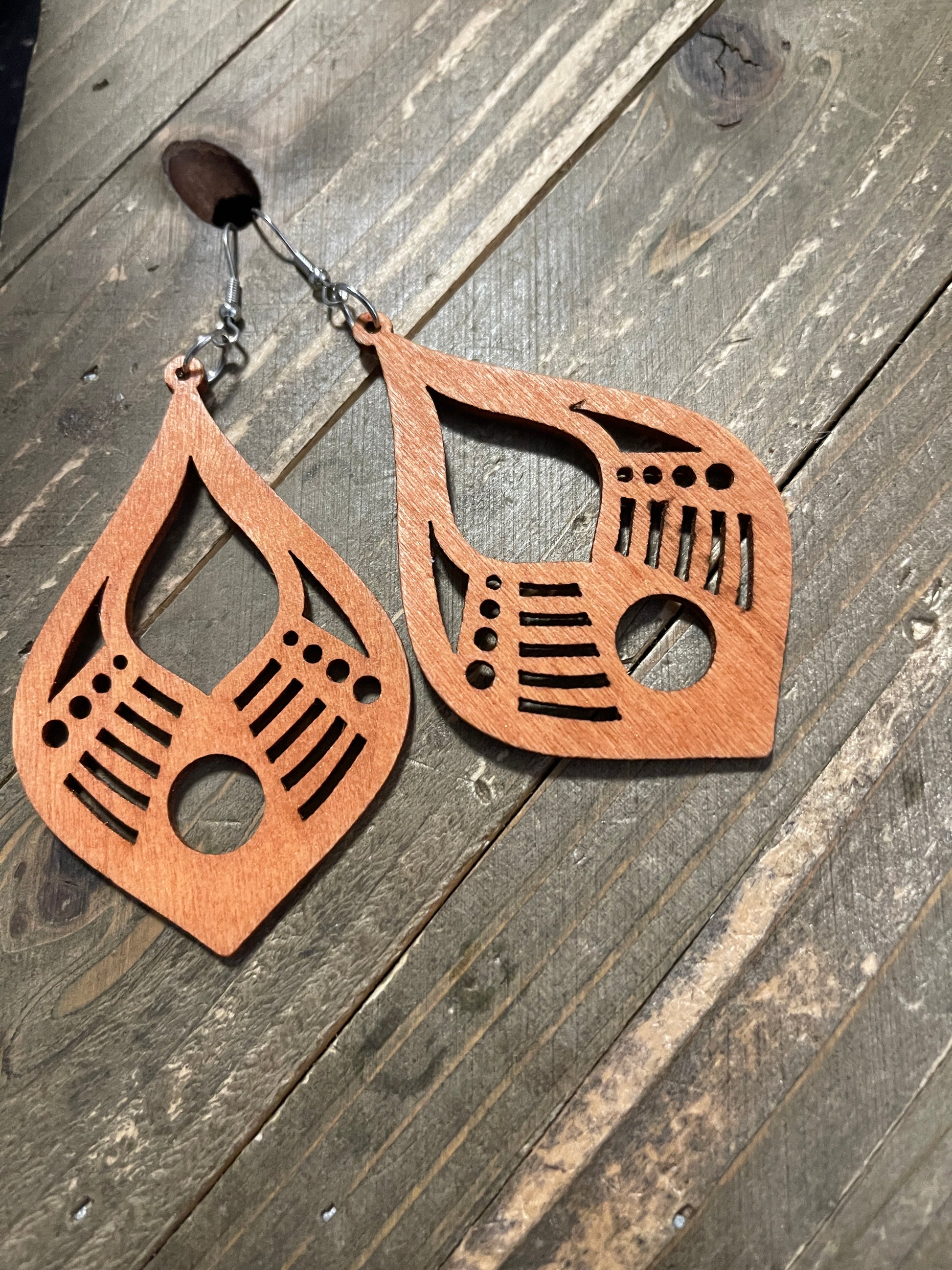 Assorted Geometric Wooden Wire Earrings-3Pink tiful of LOVE