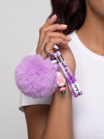 Lavender Gnome Wristlet Keychain